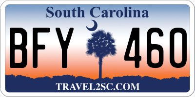 SC license plate BFY460