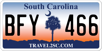 SC license plate BFY466
