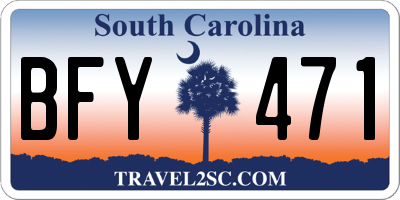 SC license plate BFY471