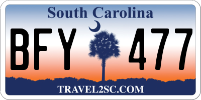 SC license plate BFY477