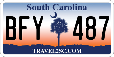 SC license plate BFY487