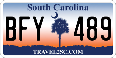 SC license plate BFY489