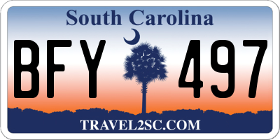 SC license plate BFY497