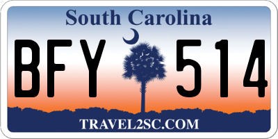 SC license plate BFY514