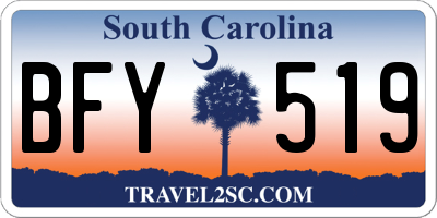 SC license plate BFY519