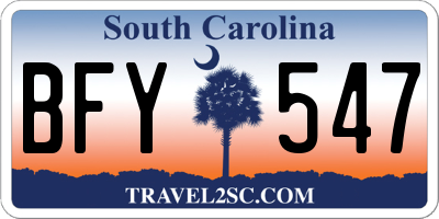 SC license plate BFY547