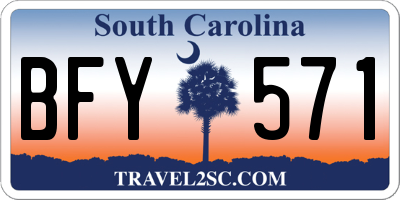 SC license plate BFY571