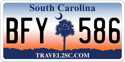 SC license plate BFY586