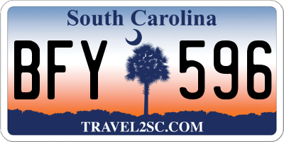 SC license plate BFY596