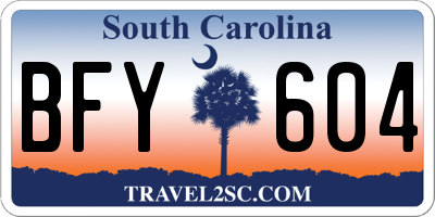 SC license plate BFY604