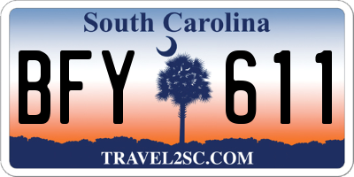 SC license plate BFY611