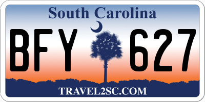 SC license plate BFY627
