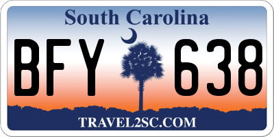 SC license plate BFY638