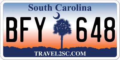 SC license plate BFY648