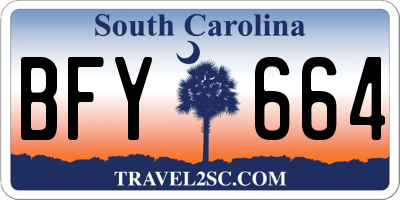 SC license plate BFY664
