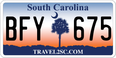 SC license plate BFY675