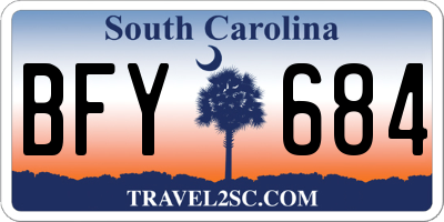 SC license plate BFY684