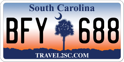SC license plate BFY688
