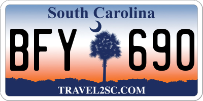 SC license plate BFY690