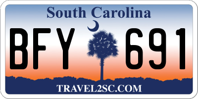 SC license plate BFY691