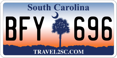 SC license plate BFY696