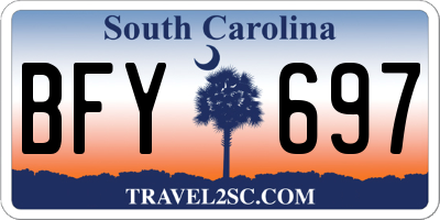SC license plate BFY697