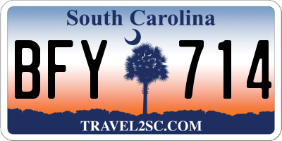 SC license plate BFY714