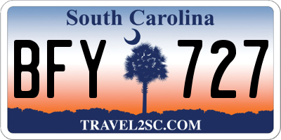 SC license plate BFY727
