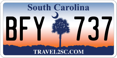 SC license plate BFY737