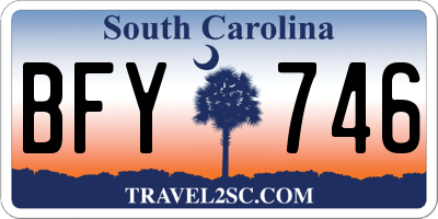 SC license plate BFY746