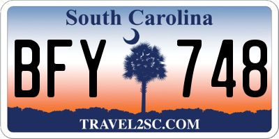 SC license plate BFY748