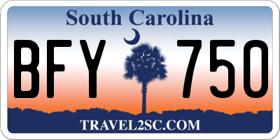SC license plate BFY750