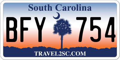 SC license plate BFY754