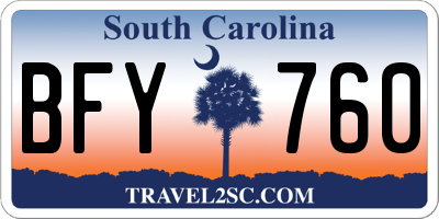 SC license plate BFY760