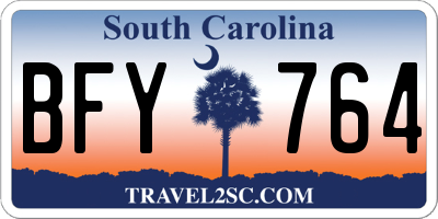 SC license plate BFY764
