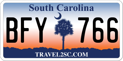 SC license plate BFY766