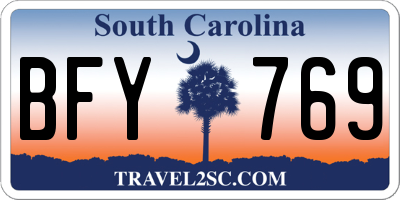 SC license plate BFY769