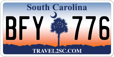 SC license plate BFY776