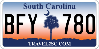 SC license plate BFY780