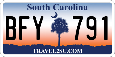 SC license plate BFY791