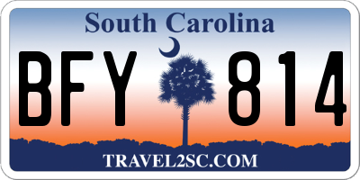 SC license plate BFY814