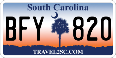 SC license plate BFY820