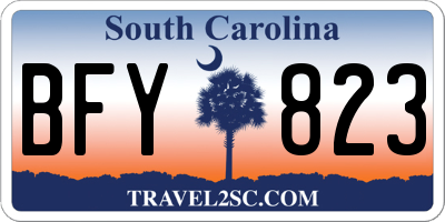 SC license plate BFY823