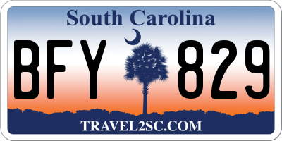 SC license plate BFY829