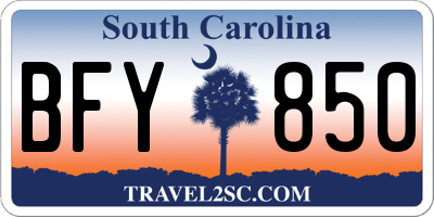 SC license plate BFY850