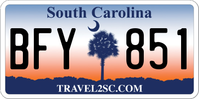 SC license plate BFY851