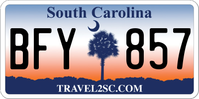 SC license plate BFY857