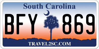 SC license plate BFY869