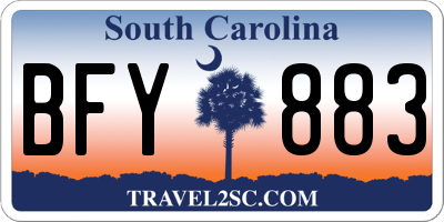 SC license plate BFY883
