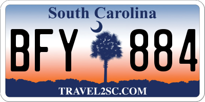 SC license plate BFY884